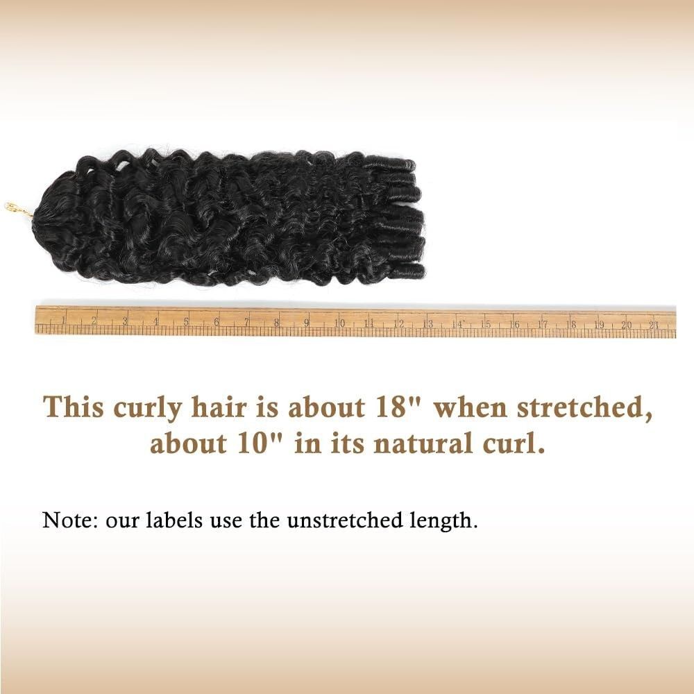Black Feather Crochet Hair 10Inch 50g This curly hair is about 18" when stretche